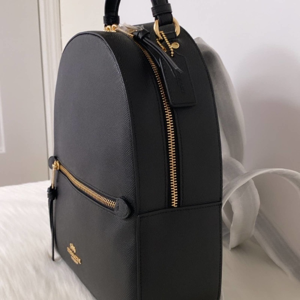 NWT Coach Jordyn Backpack/Black/ Crossgrain Leather - Picture 7 of 12
